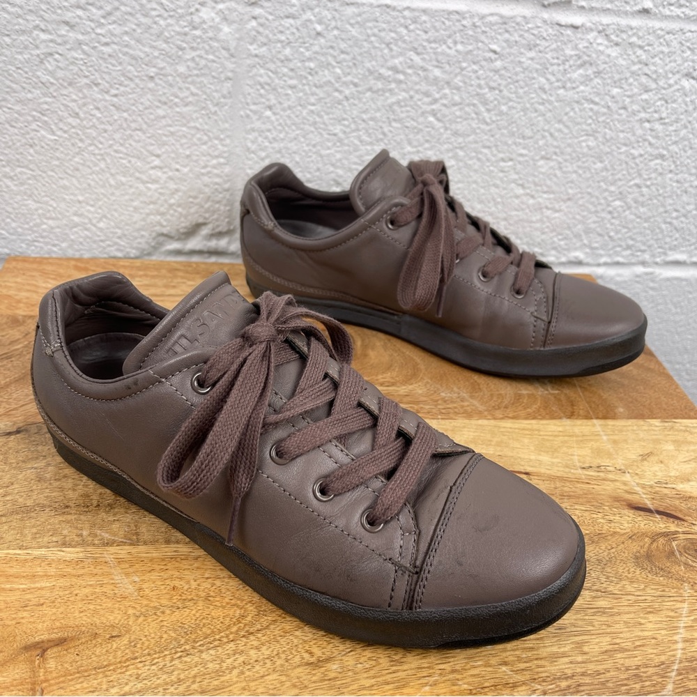 Jil Sander - Brown Leather Sneakers